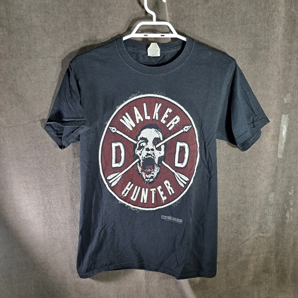 The Walking Dead "Walker Hunter" Double Sided Black Graphic Tee VG S